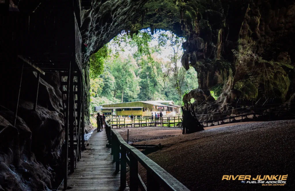Gomantong Caves entrance with boardwalk, Kinabatangan