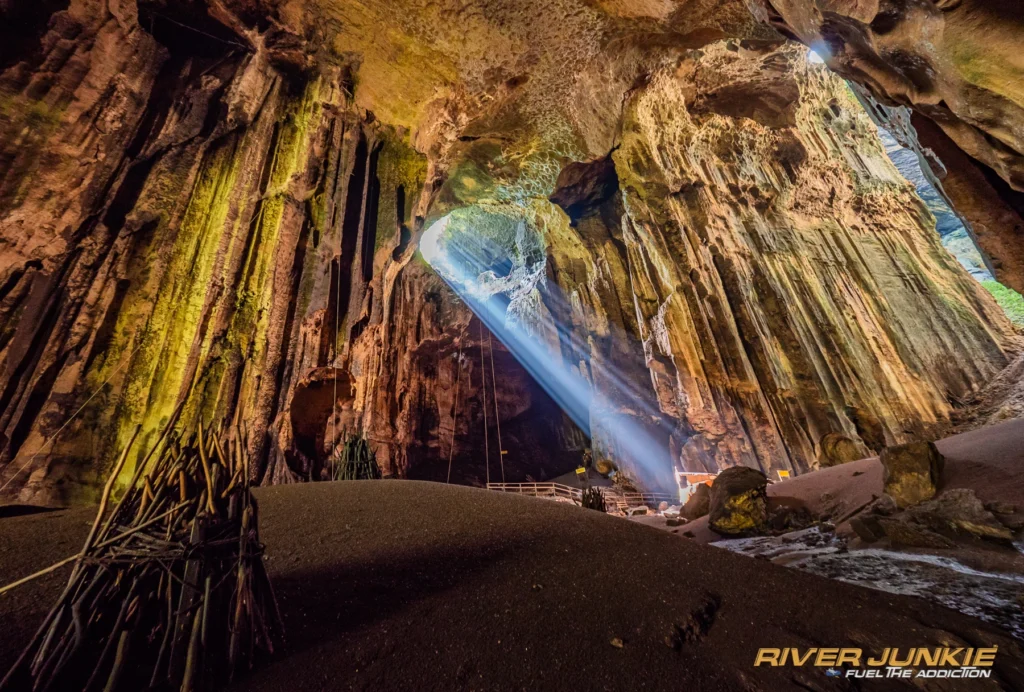 Shaft of light inside Gomantong Caves